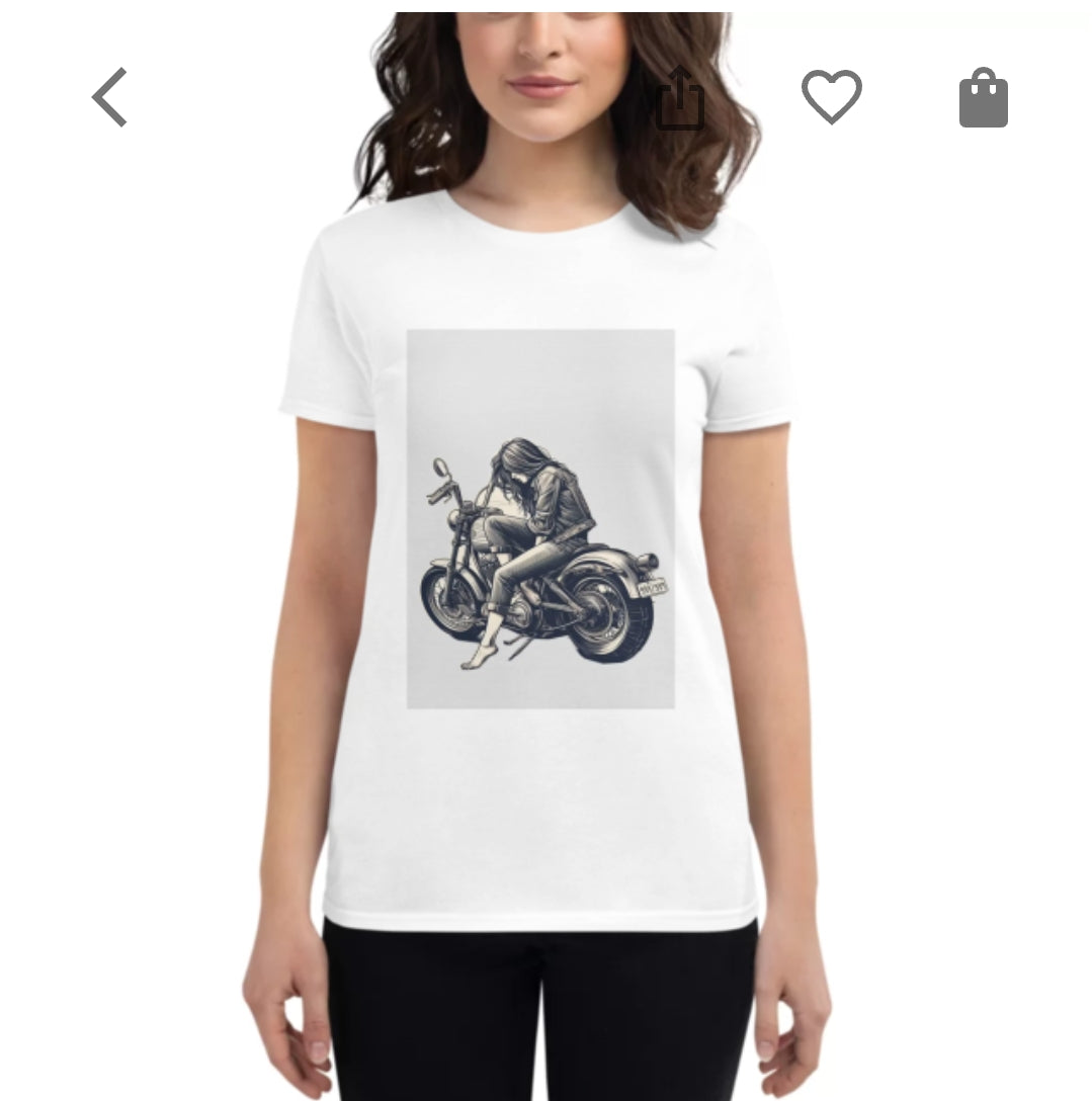 Girl with bikes
Half Sleeve Women Tee - White