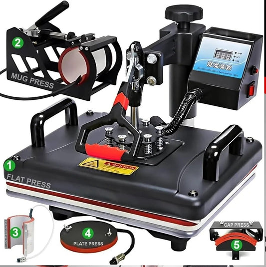 5 In 1 Combo Heat Press Machine, 50 prints/hour