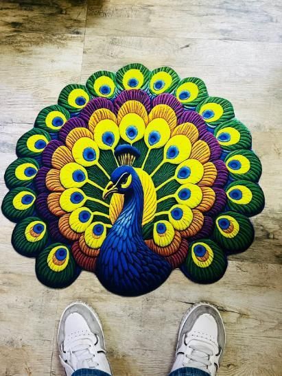 Non-Slip Peacock Mat
